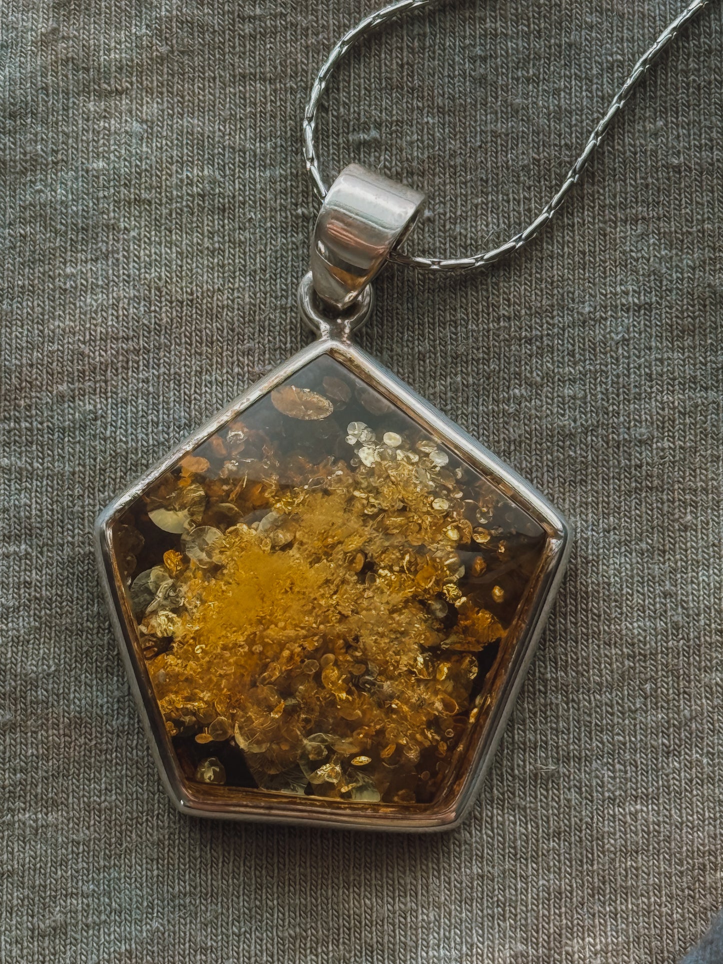 Baltic Amber Sterling silver pendant