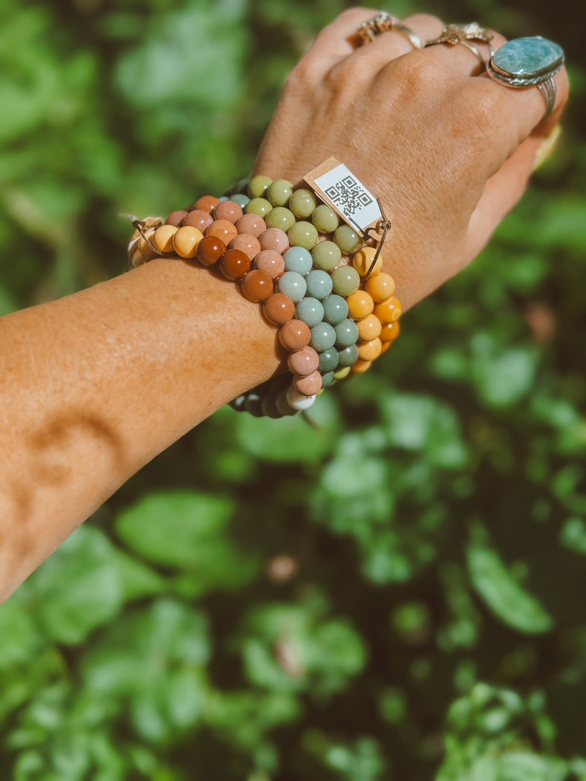 Alashan Agate | 8mm Beaded Stretch Bracelet