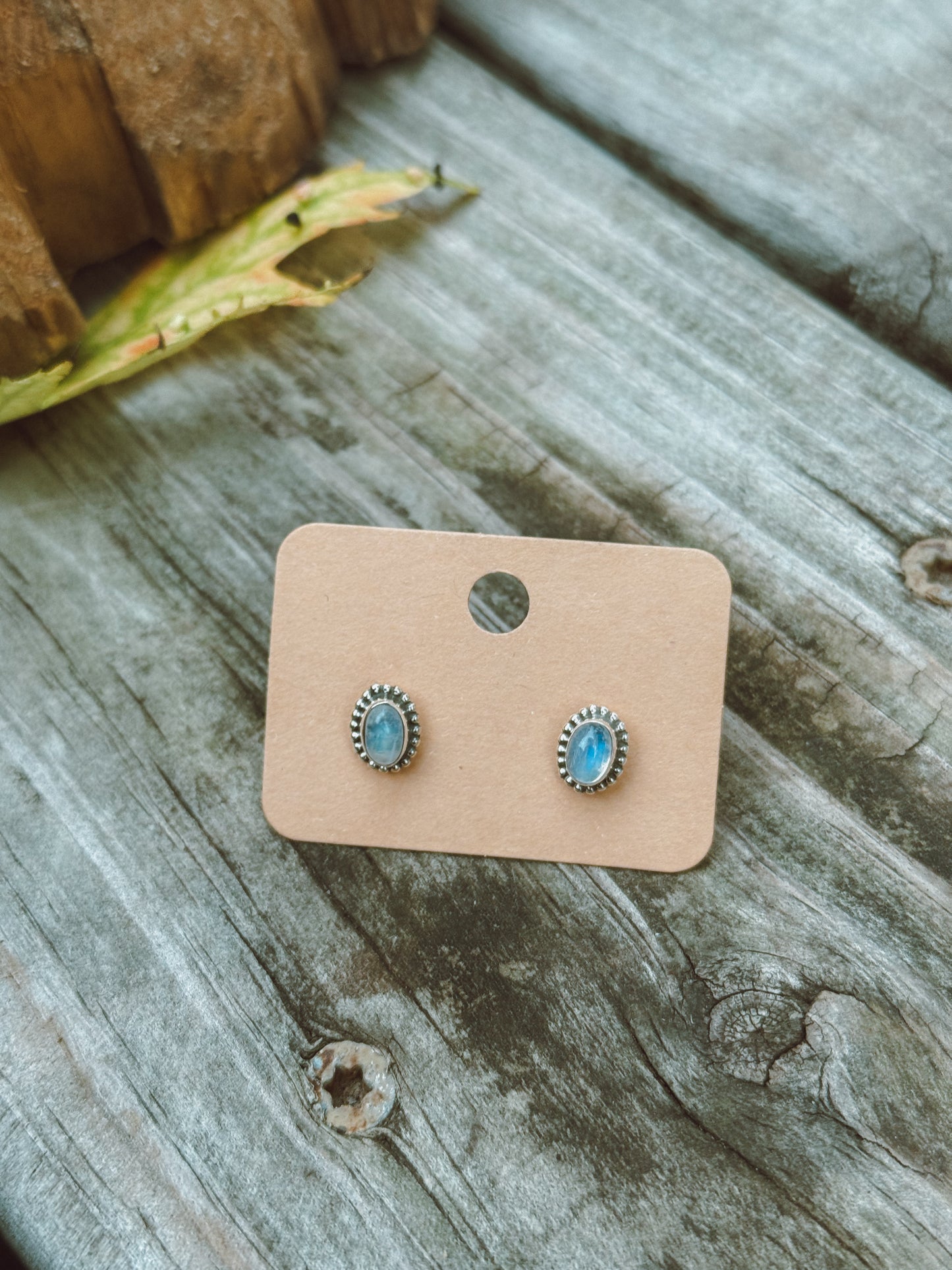 Moonstone sterling silver stud earrings