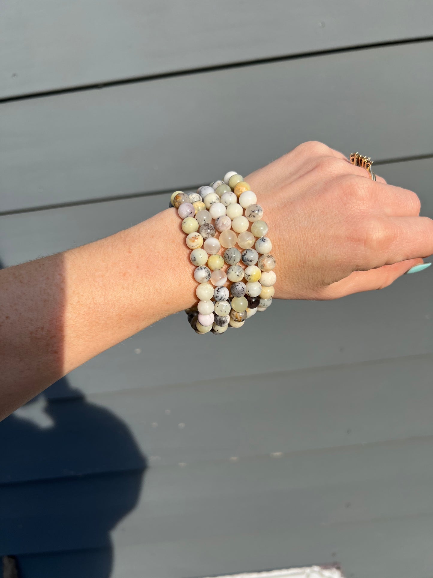 Dendritic Agate stretch bracelet