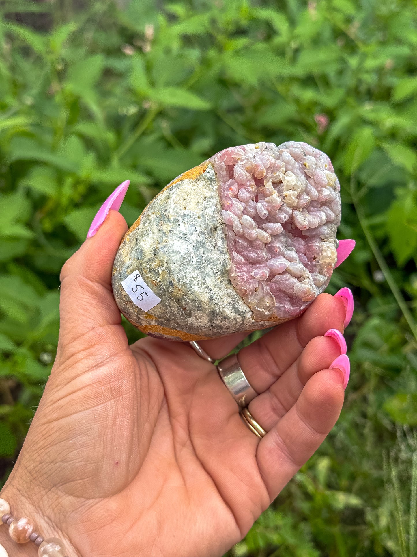 Rare Pink Chalcedony + Bumblebee Jasper Botryoidal Specimen — Indonesia
