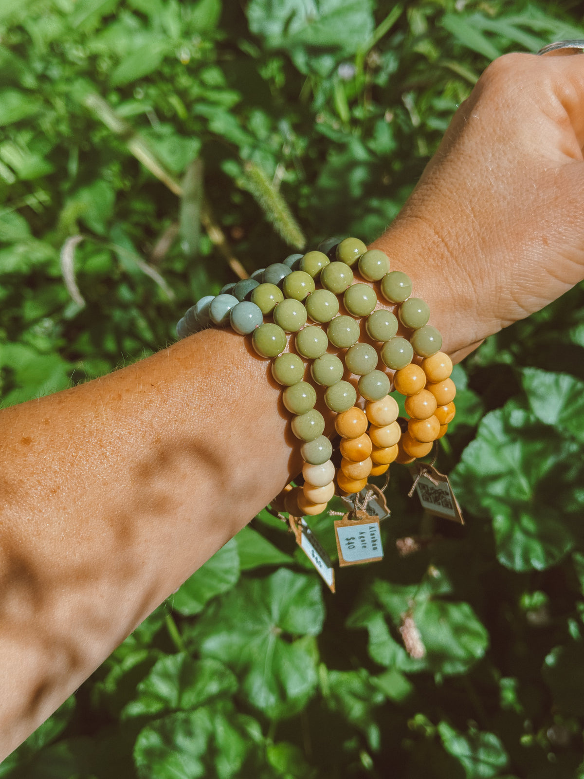 Alashan Agate | 8mm Beaded Stretch Bracelet