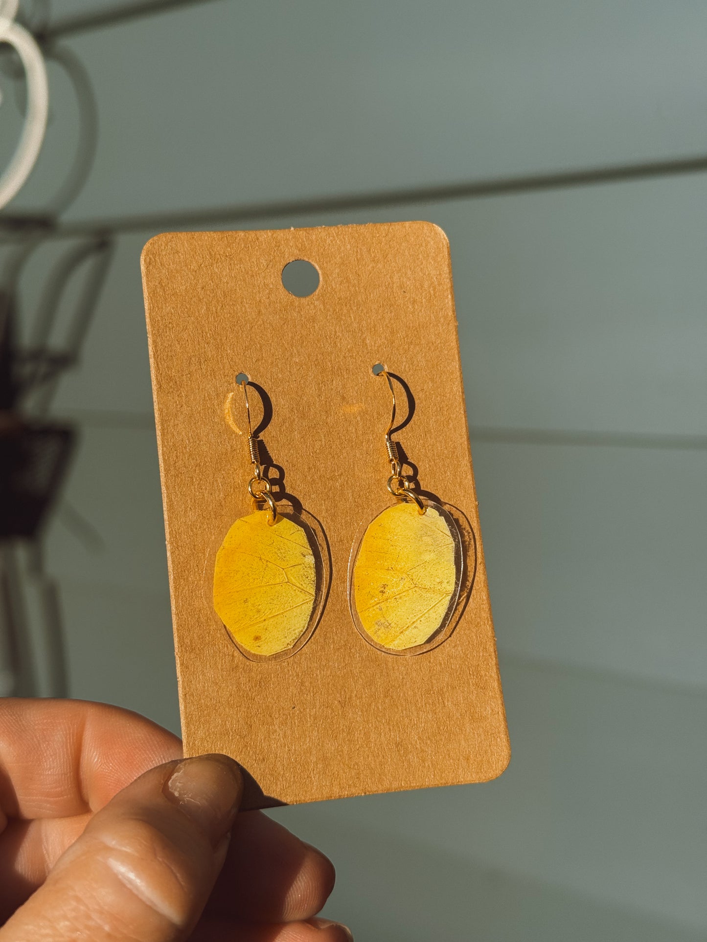 Golden Yellow Moth Wing Earrings – 18k Gold Plated Sterling Silver