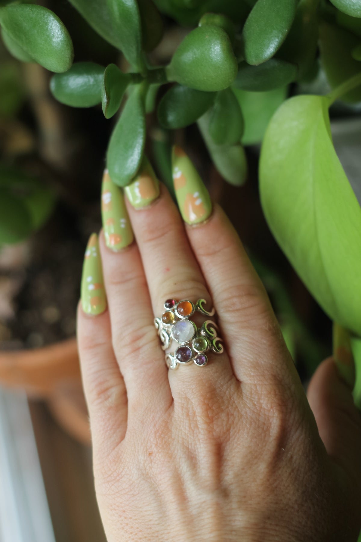 Chakra Bubble Ring | Sterling Silver & Multi-Gemstone