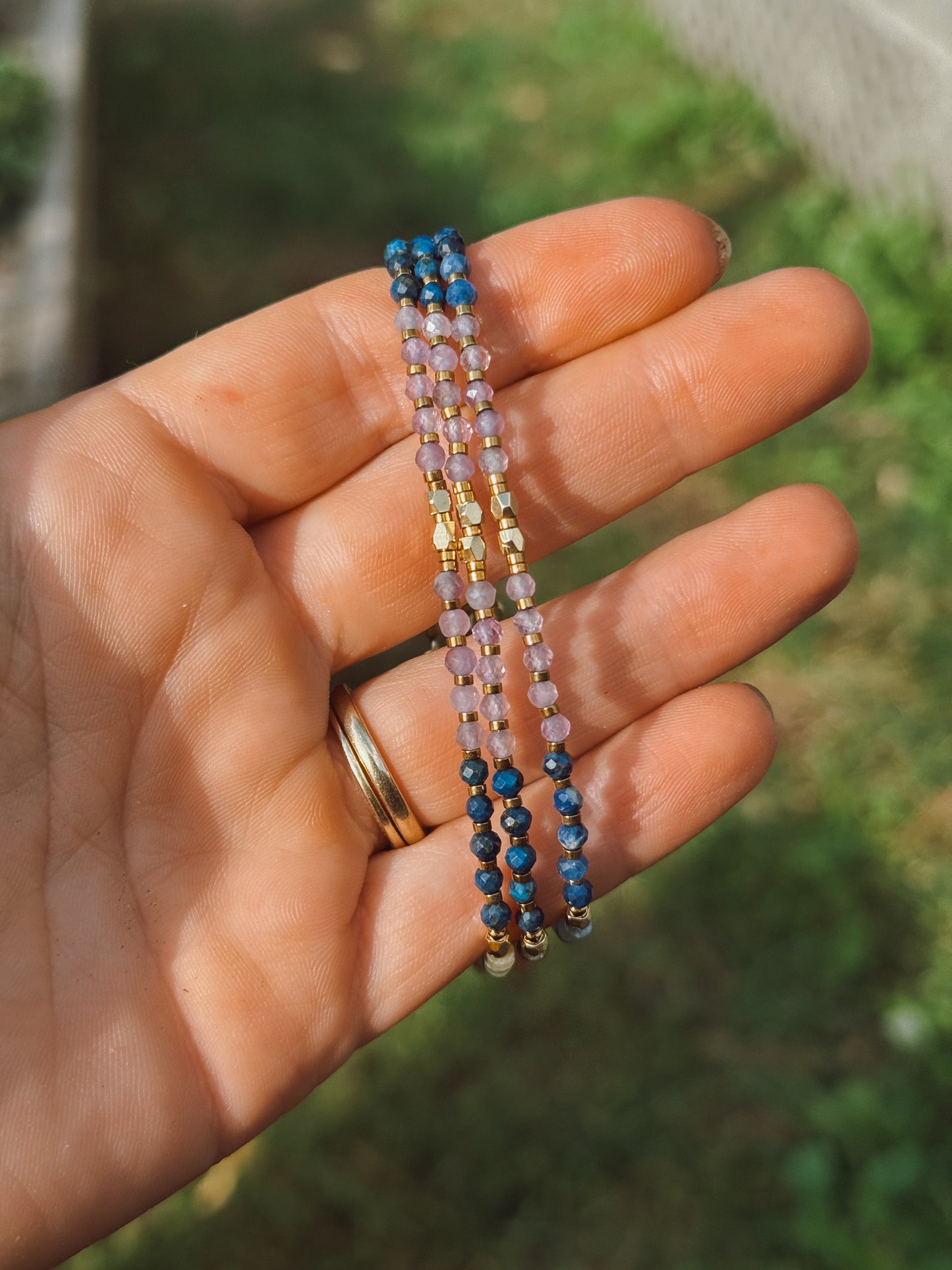 Anxiety Relief Faceted Bracelet – Amethyst Sodalite & Dumortierite Faceted Beads