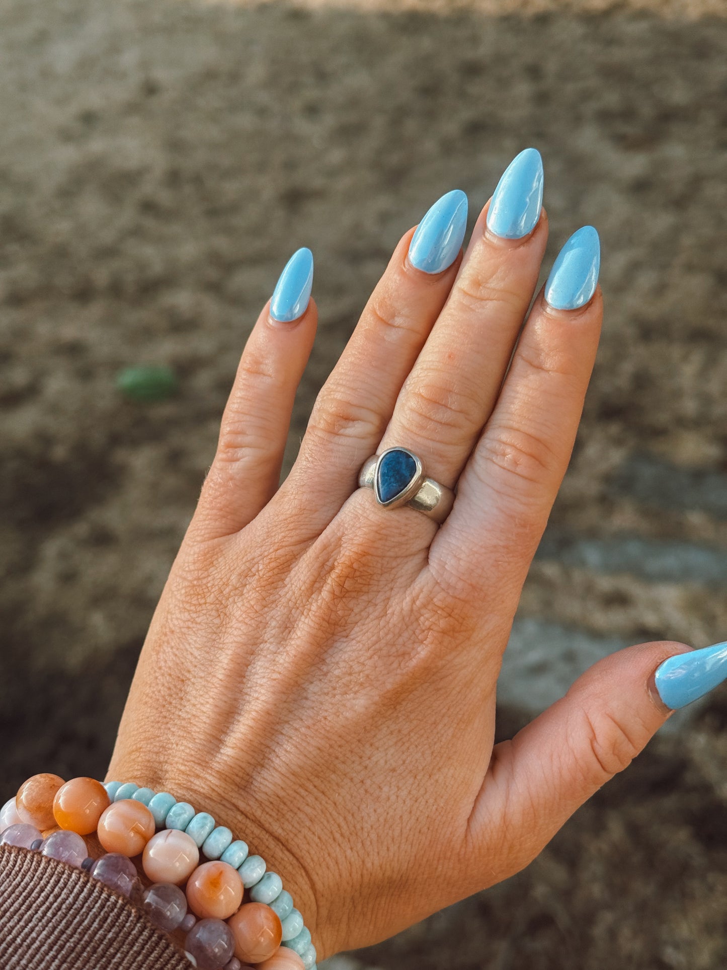 Sodalite Sterling silver ring size 7 3/4