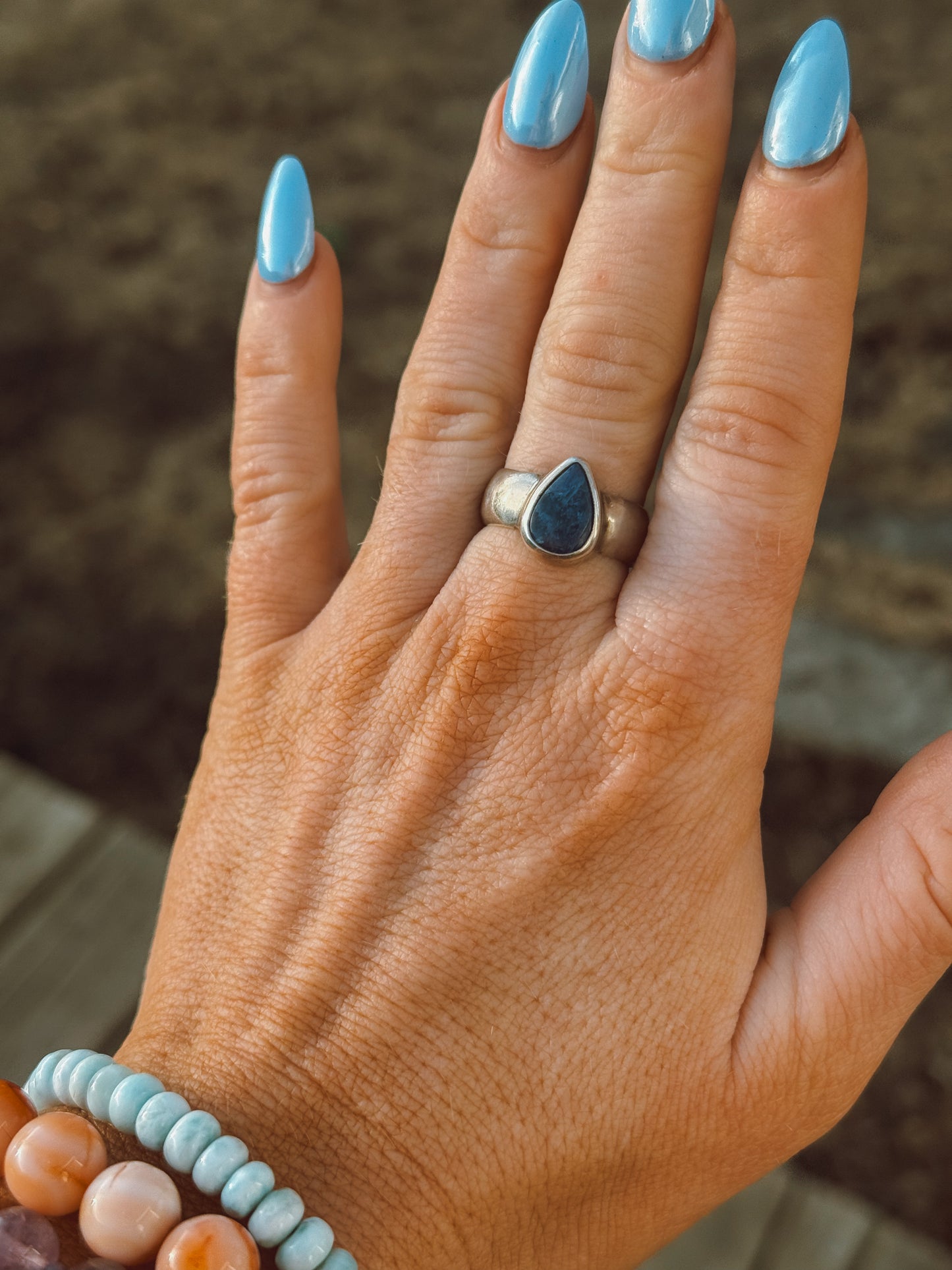 Sodalite Sterling silver ring size 7 3/4