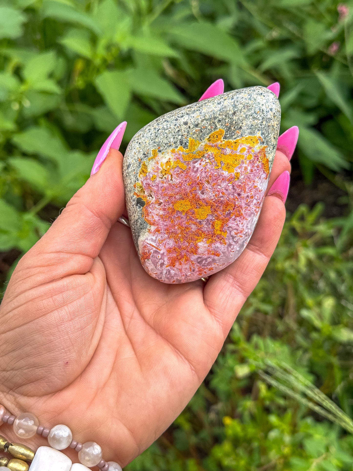 Rare Pink Bumblebee Jasper Freeform | Colorful Collector’s Specimen