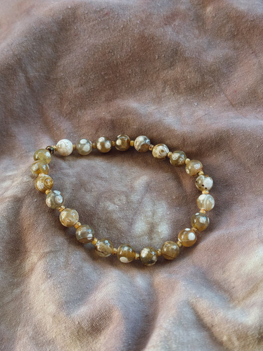 Desert Flower Agate Stretch Bracelet
