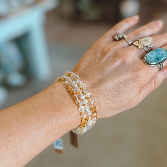 Citrine Stretch Bracelet – 6 mm Beads