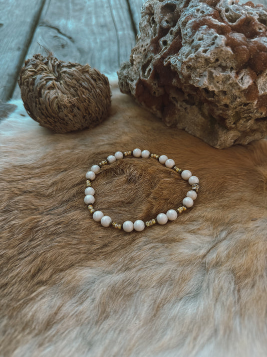 White Fossil Jasper Bracelet