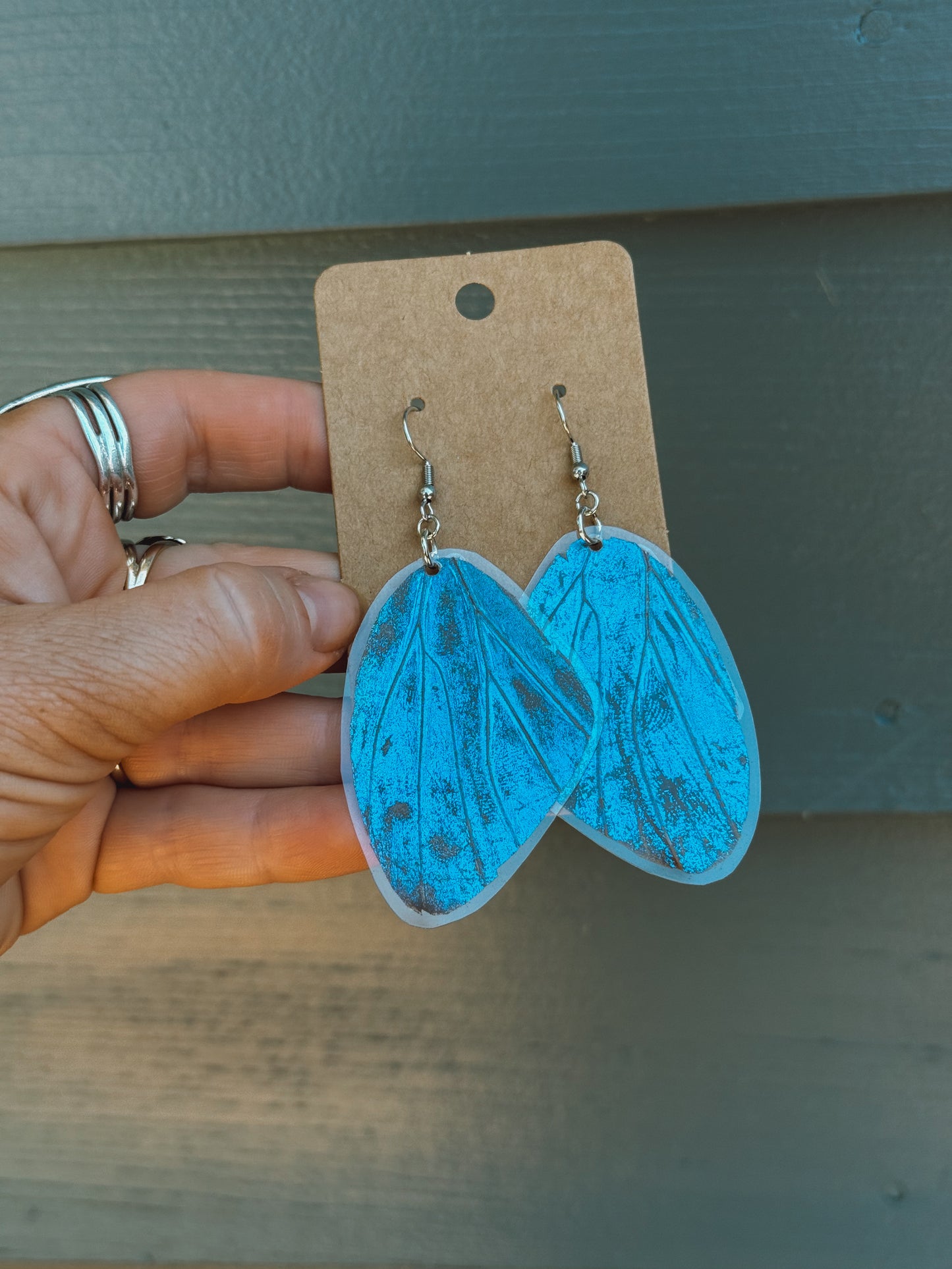 Blue Morpho Butterfly Wing Earrings – Stainless Steel