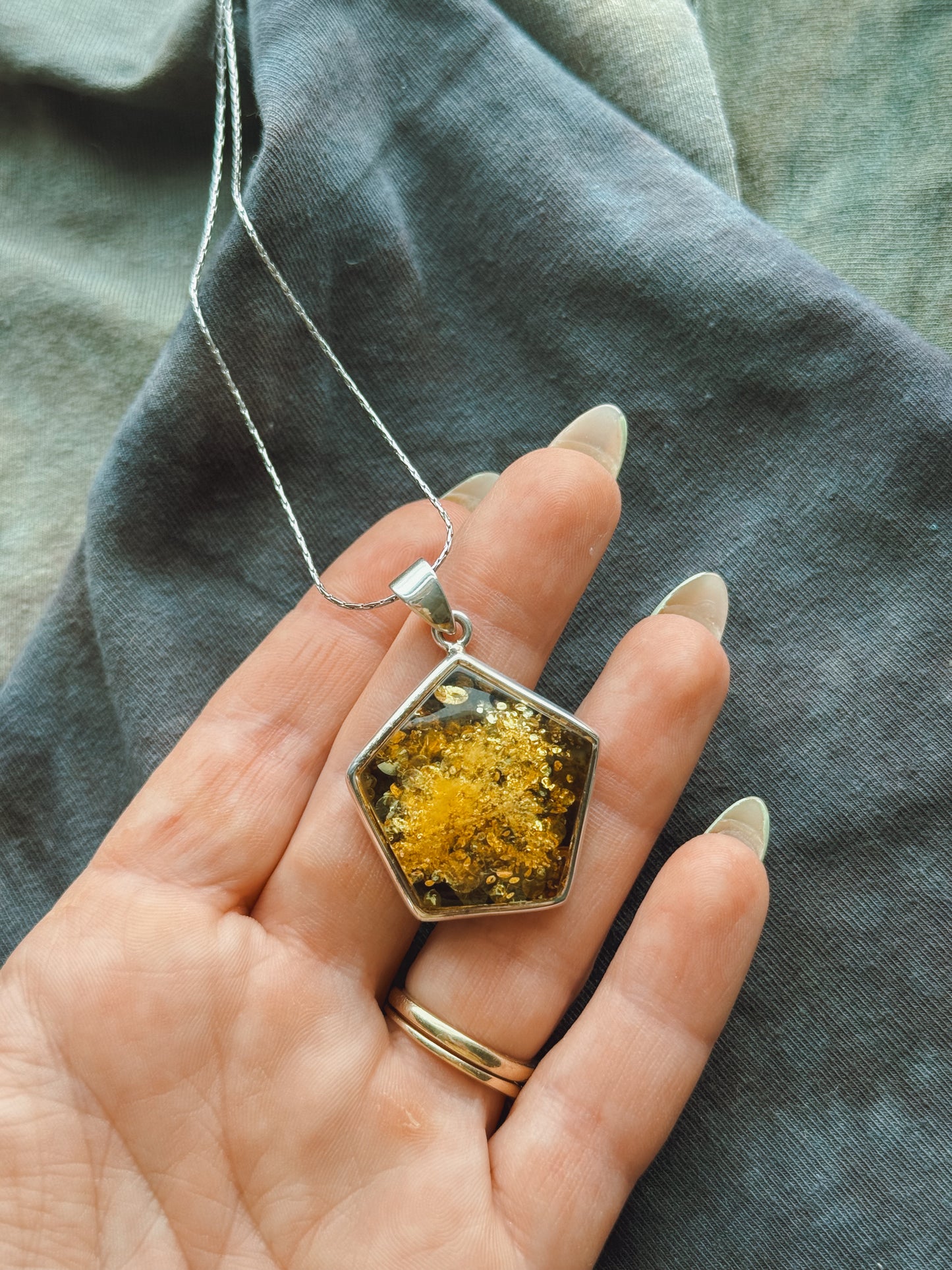 Baltic Amber Sterling silver pendant