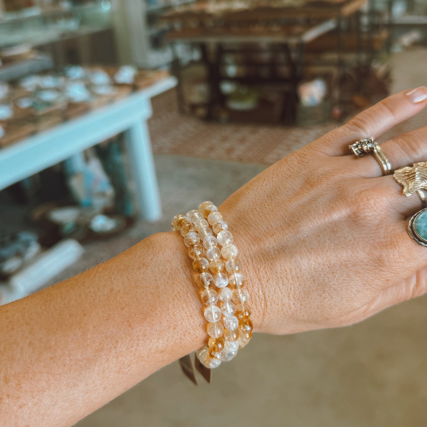 Citrine Stretch Bracelet – 6 mm Beads