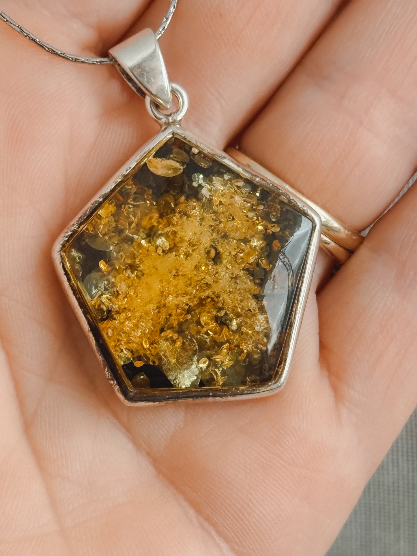 Baltic Amber Sterling silver pendant