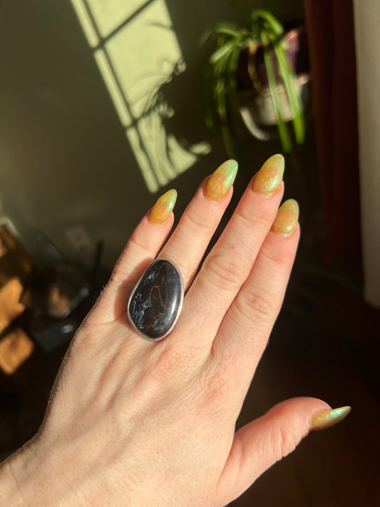 Pietersite Sterling Silver Ring – Size 6
