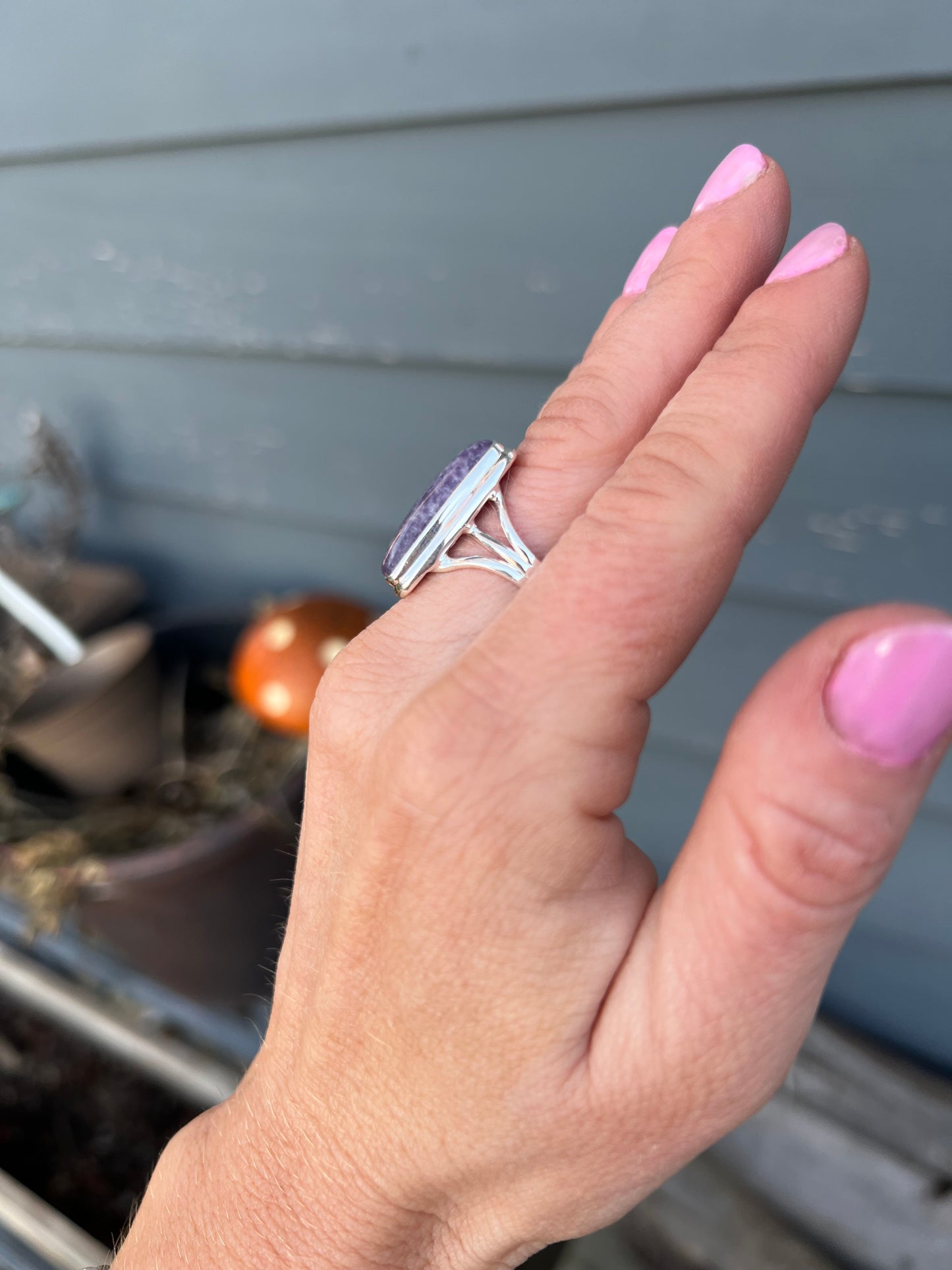 Purple Lepidolite ring size 8