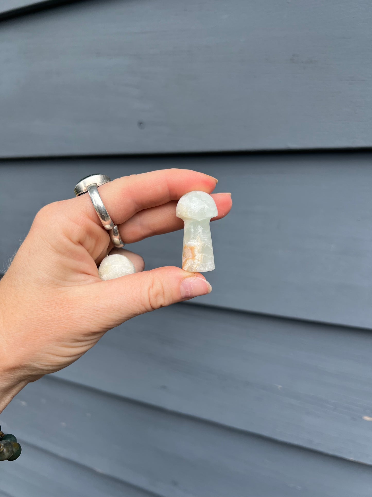 Blue Calcite Carved Mushroom