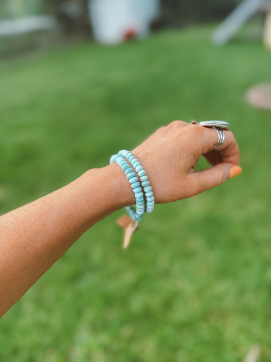 Larimar Stretch Bracelet – 8mm Beads