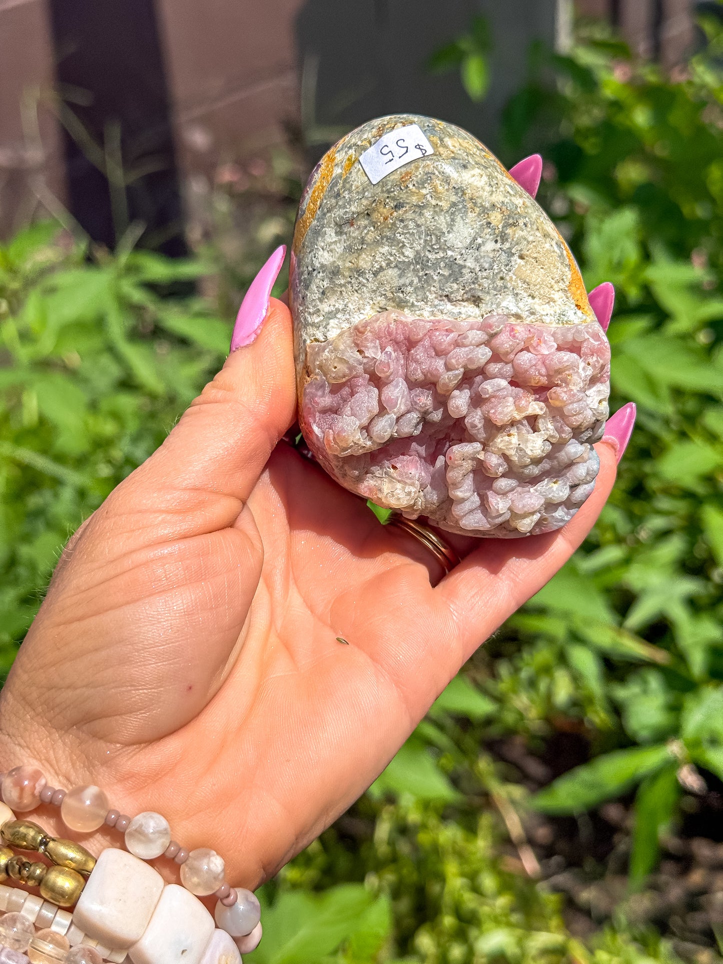 Rare Pink Chalcedony + Bumblebee Jasper Botryoidal Specimen — Indonesia