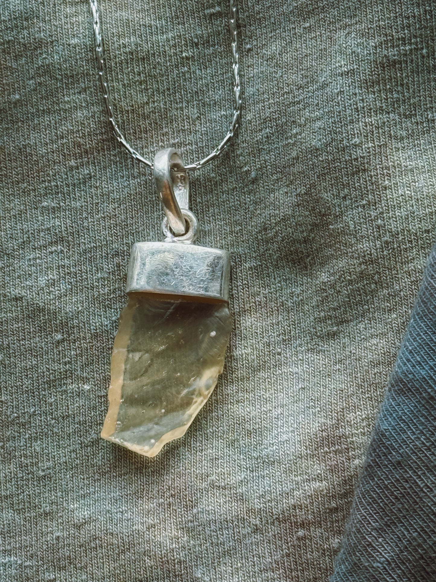 Libyan Golden Tektite Sterling silver pendant