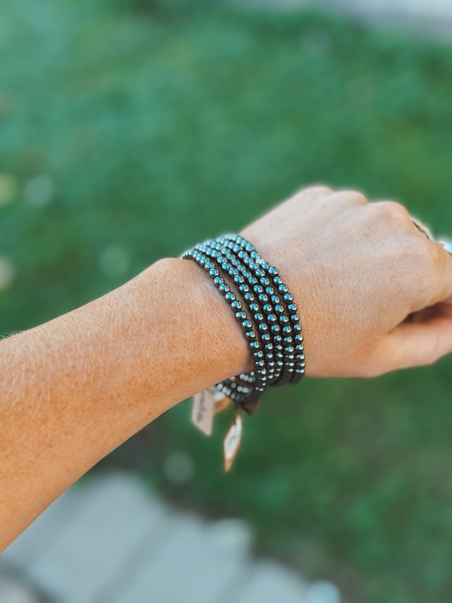 Hematite Stretch Bracelet – 4mm Beads