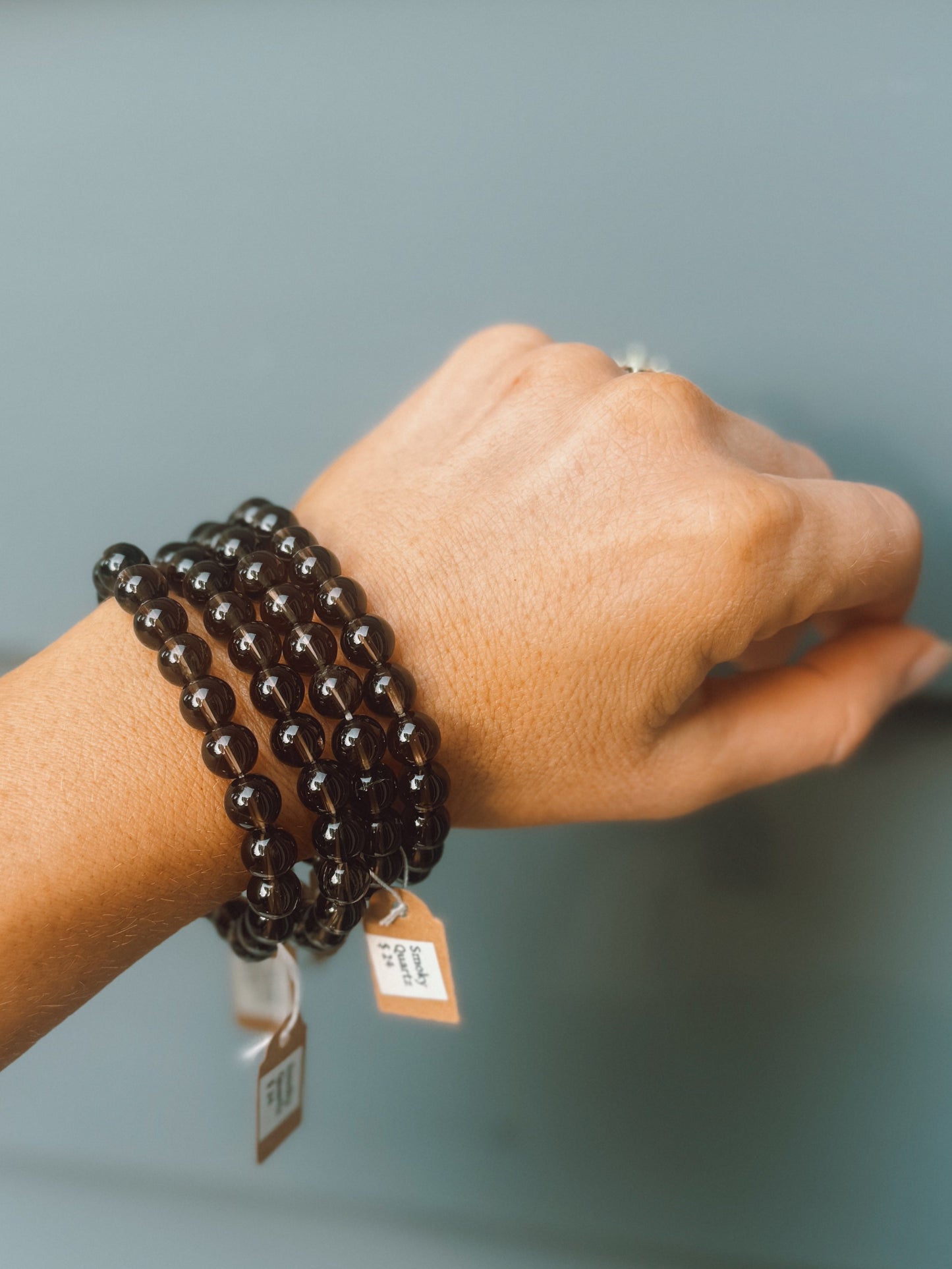 Smoky Quartz Stretch Bracelet – 8mm Beads