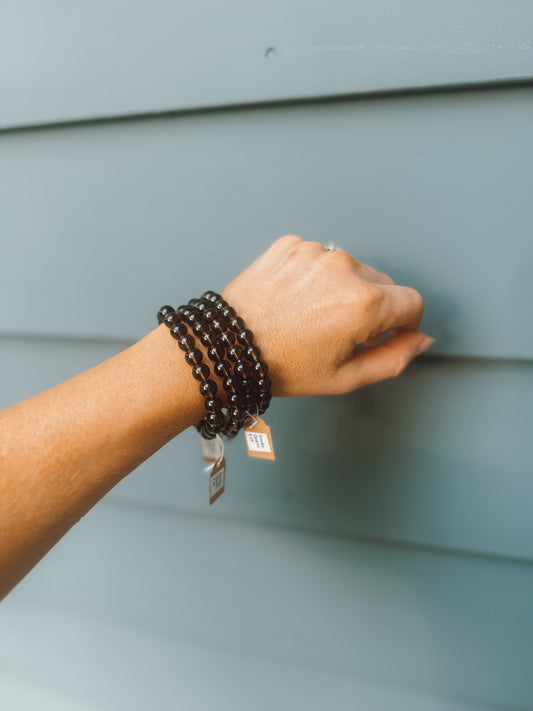 Smoky Quartz Stretch Bracelet – 8mm Beads