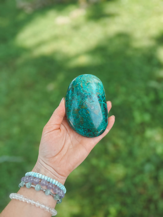 Big Chrysocolla Palm stone