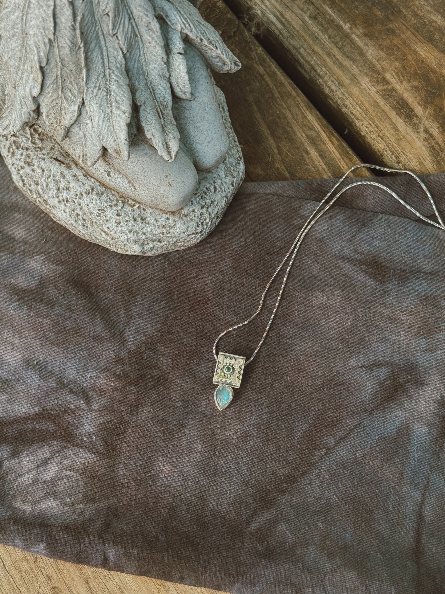 Rainbow Moonstone & Emerald
