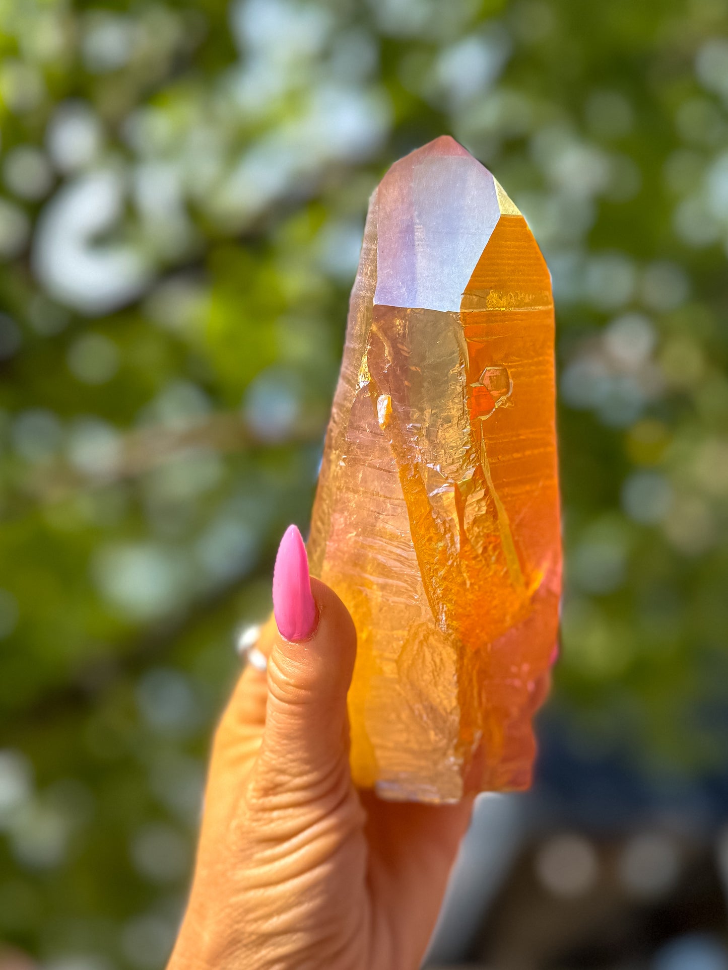 Sunset Aura Lemurian Quartz