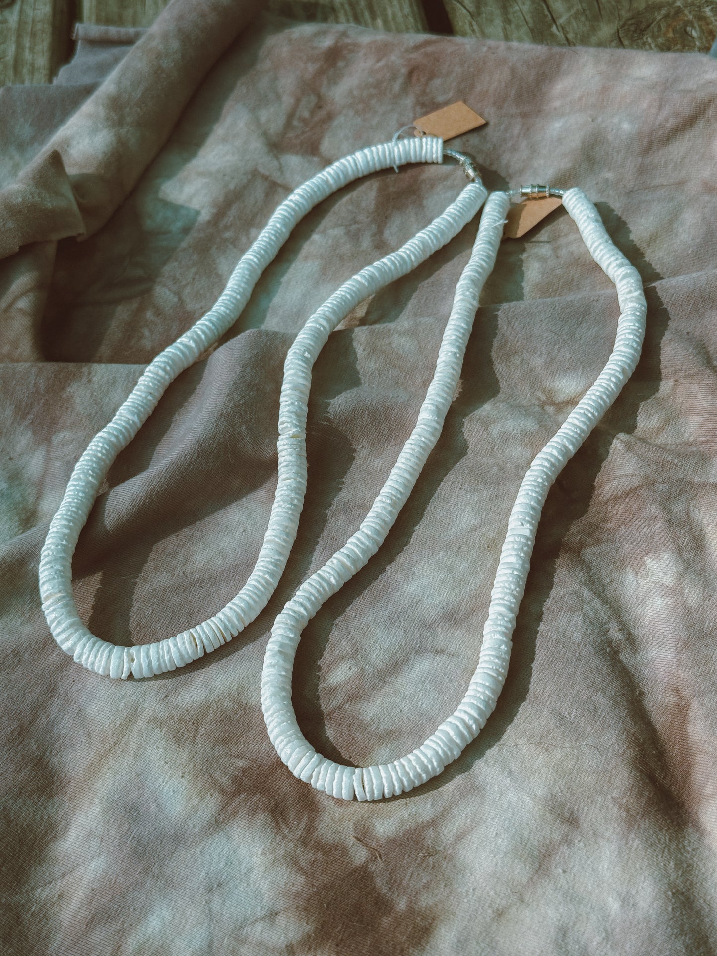 Smooth Heishi Shell Necklace 8mm - 20”
