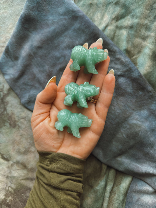 Aventurine Bear carving stone