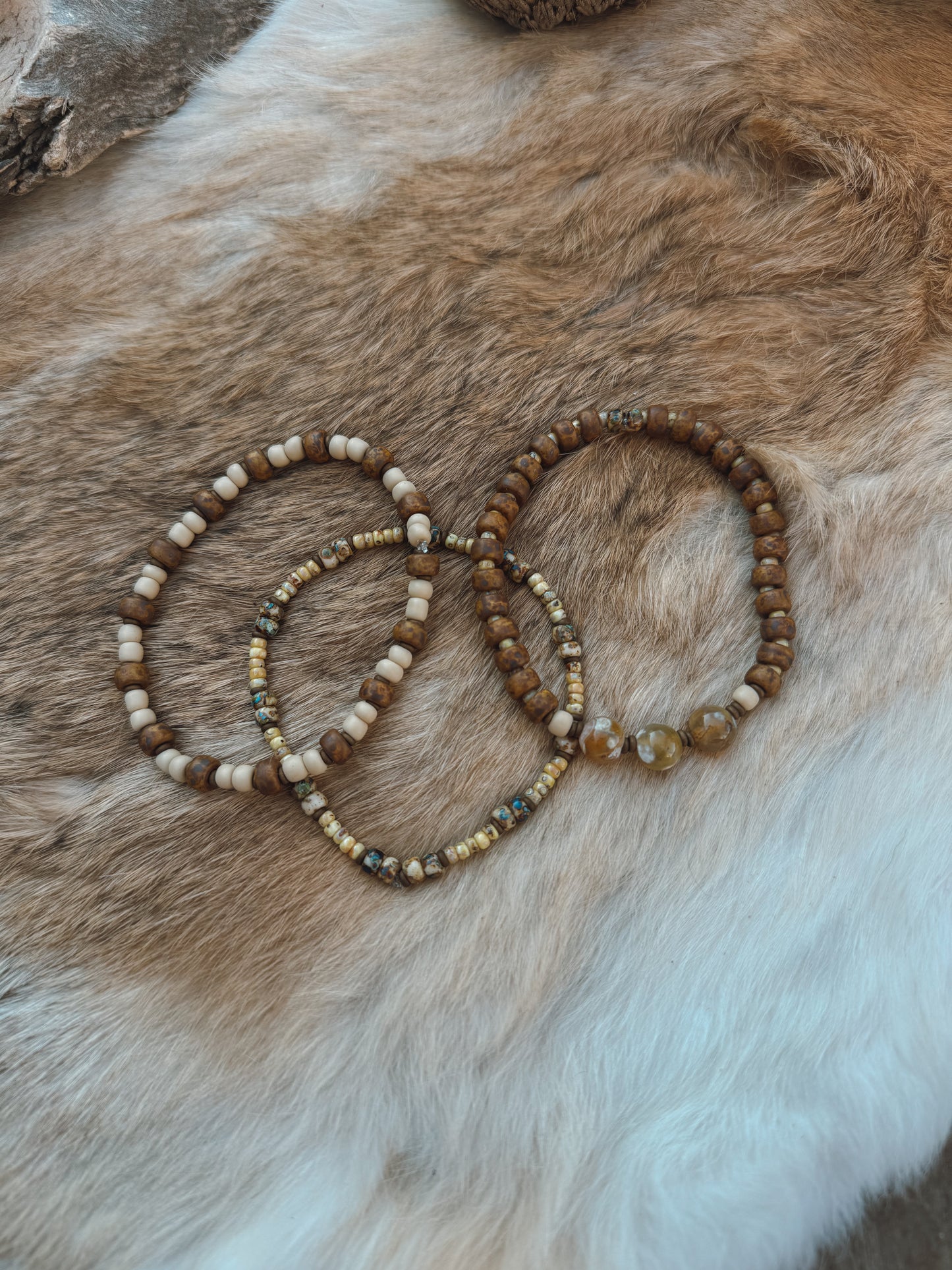 Wild Flower Bracelet stack // desert flower agate