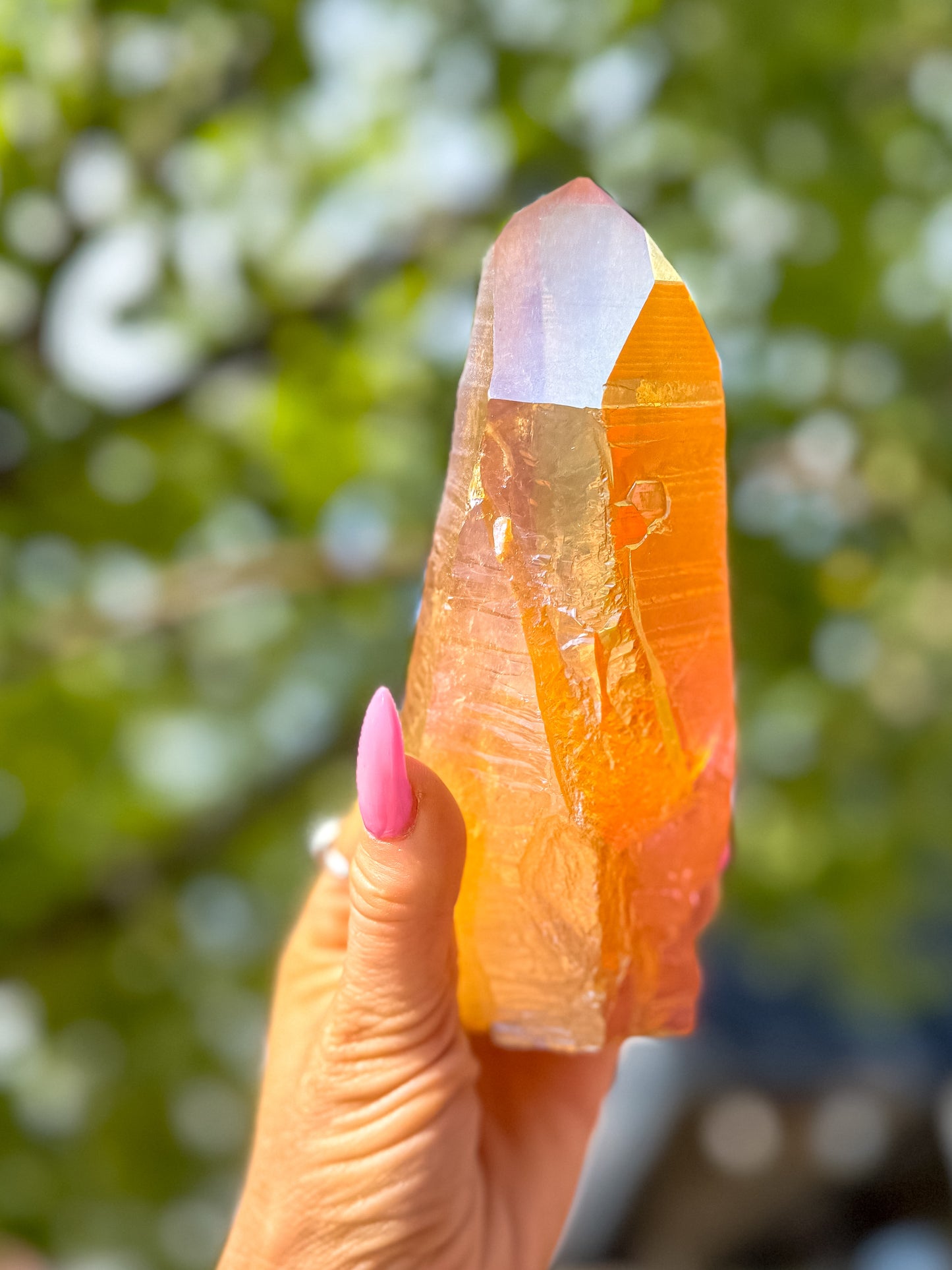 Sunset Aura Lemurian Quartz