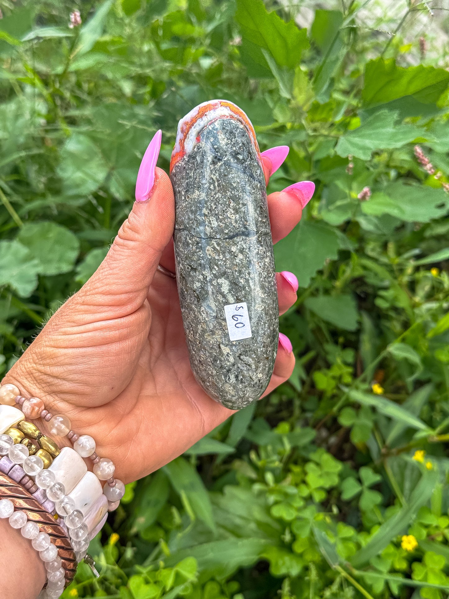 Rare Violet Pink Botryoidal Chalcedony + Bumblebee Jasper