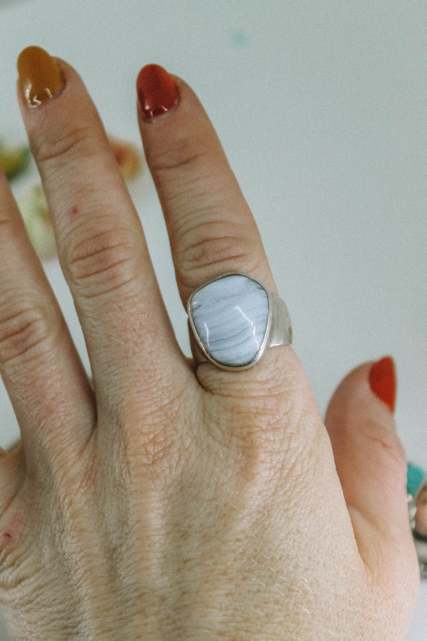 Blue Lace Agate Ring // Size 7