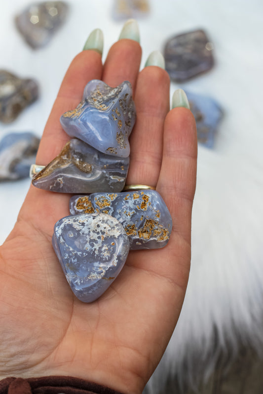 Blue Chalcedony Tumbled Stone