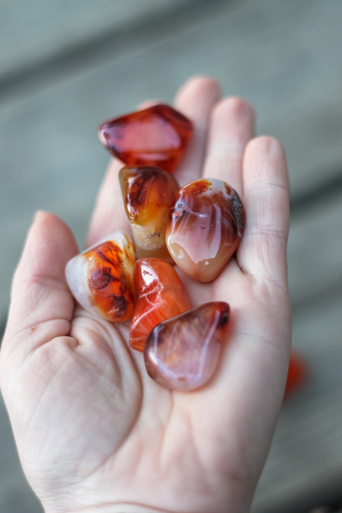 Carnelian tumbled stone