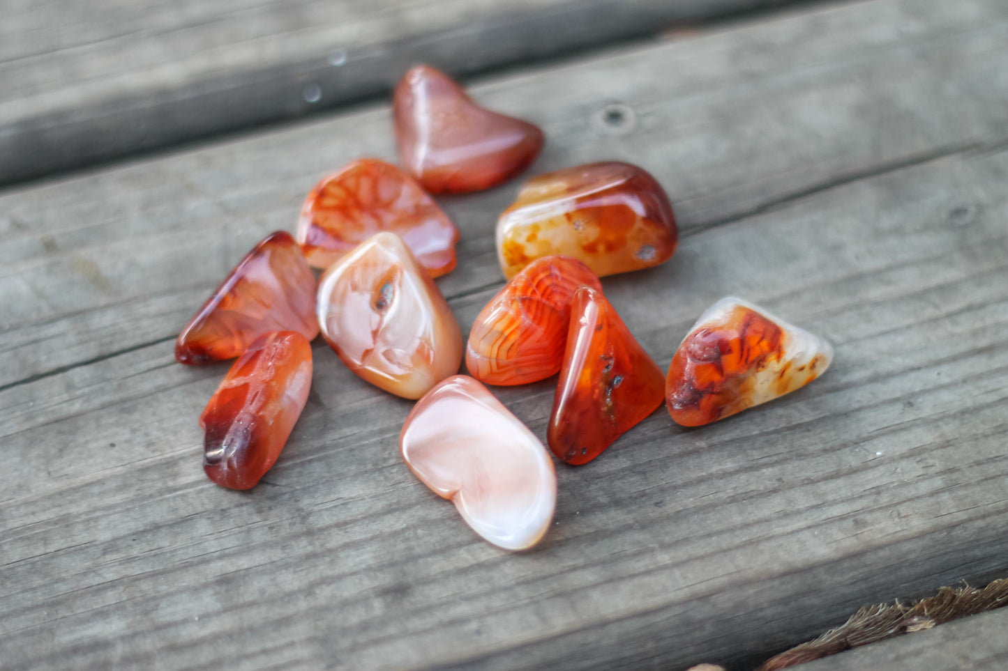 Carnelian tumbled stone