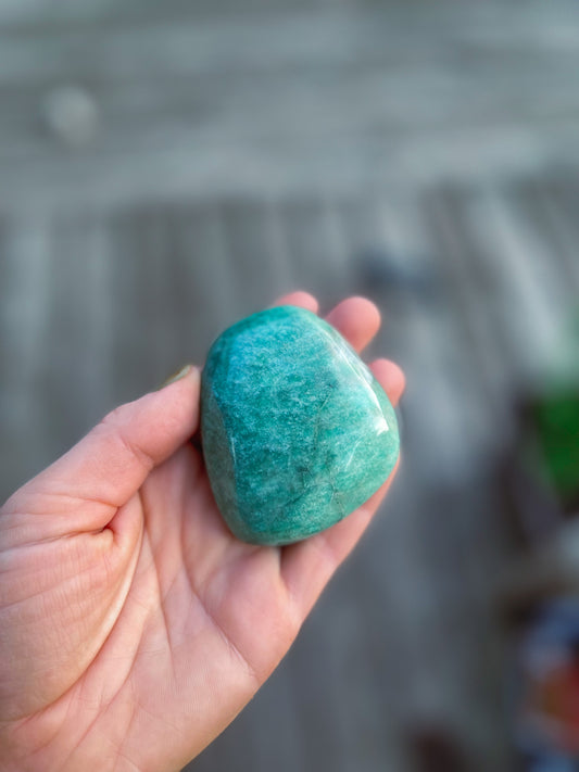 Blue Green Amazonite Palmstone