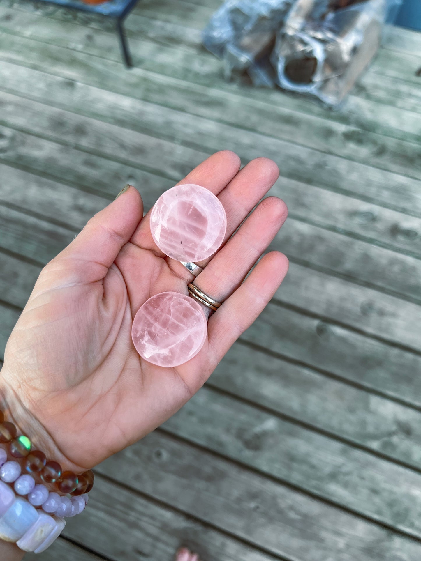 Rose Quartz coin stone