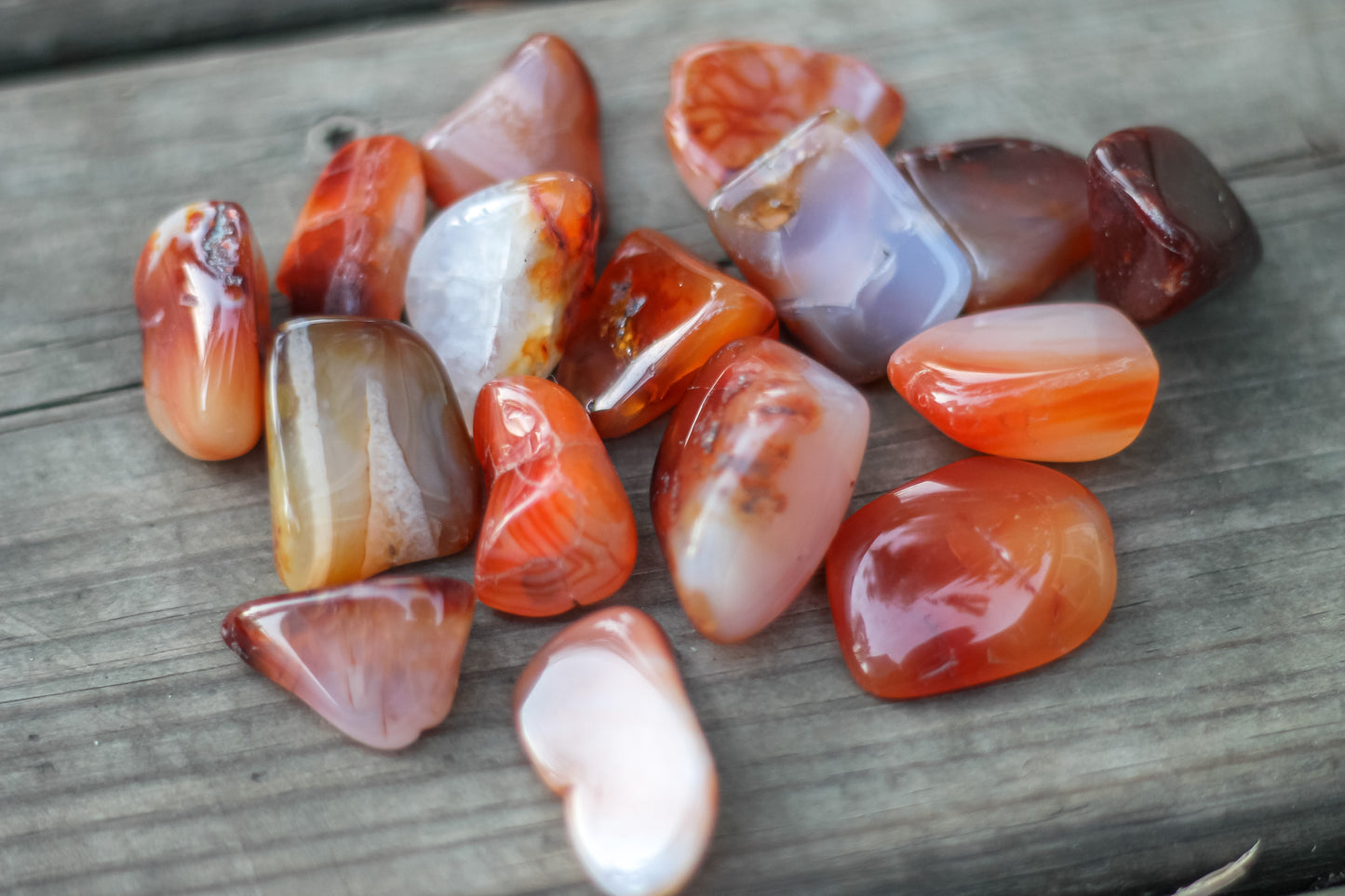 Carnelian tumbled stone