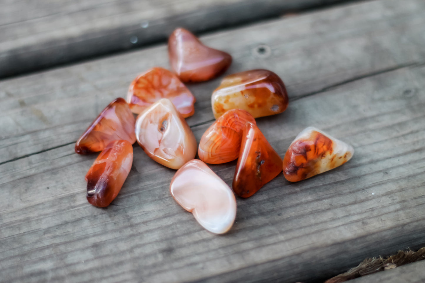 Carnelian tumbled stone