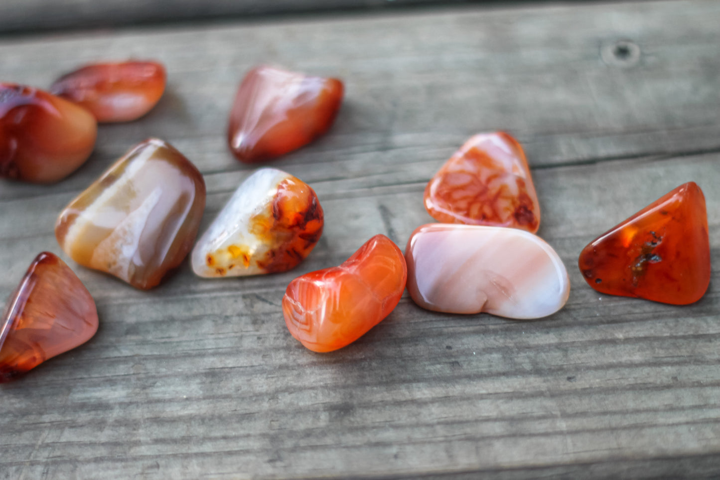 Carnelian tumbled stone