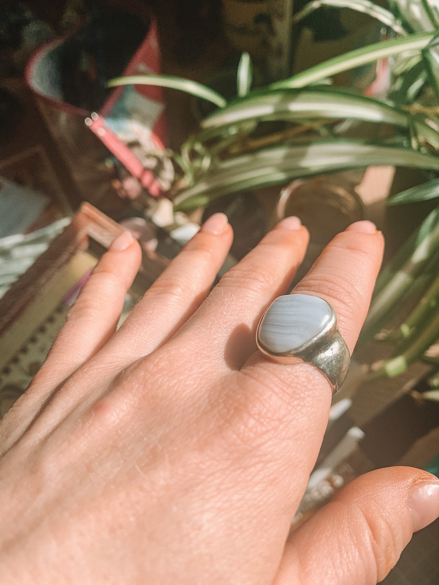 Blue Lace Agate Ring // Size 7