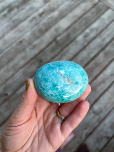 Blue Amazonite Palm Stone