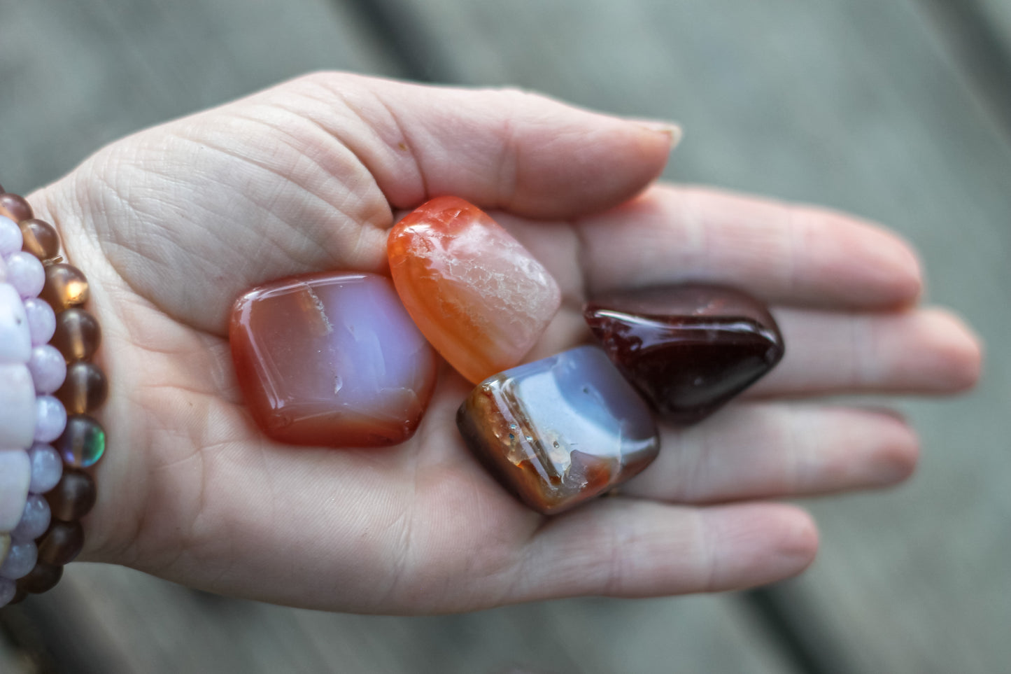Carnelian tumbled stone